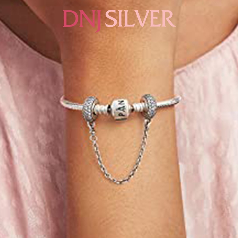 Charm bạc 925 cao cấp, hàng chuẩn bạc - Charm Sparkling Pavé Safety Chain thích hợp để mix vòng tay charm - DN252