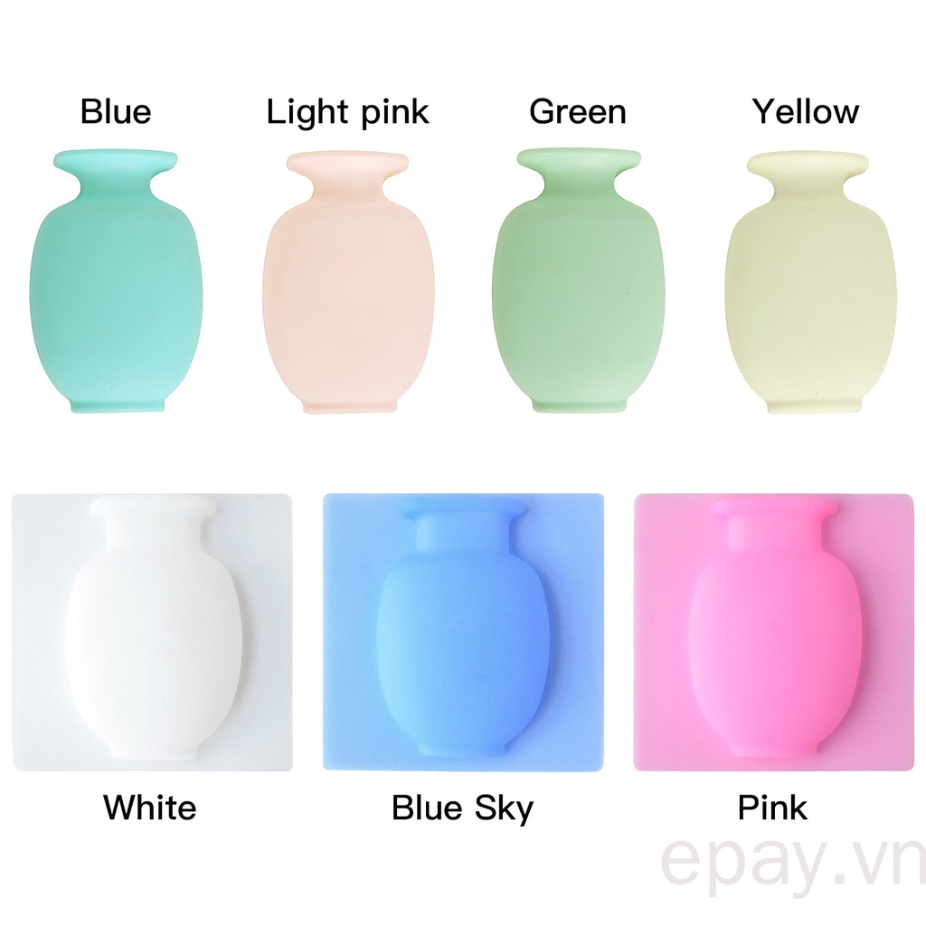 Bình hoa silicone 7 màu treo tường trang trí nhà tắm