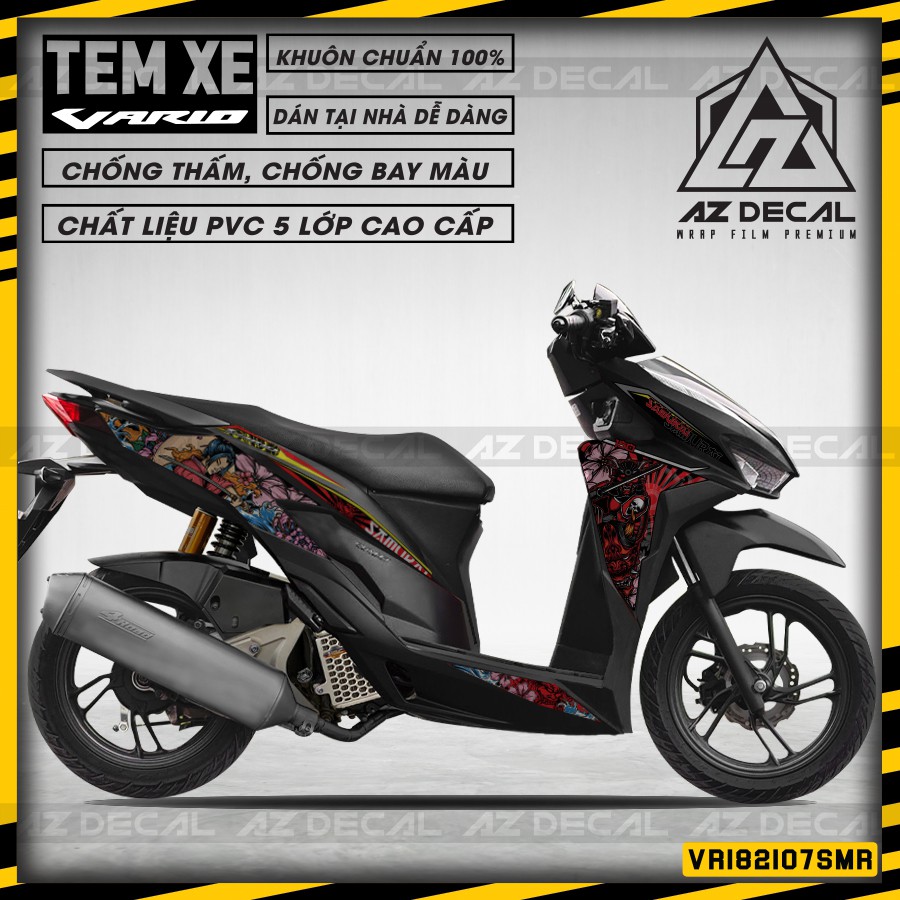 Tem Rời Xe Vario 150 Họa Tiết Samurai | VR182107SMR | Decal Chế Chất Liệu PVC Chống Thấm Chống Bay Màu