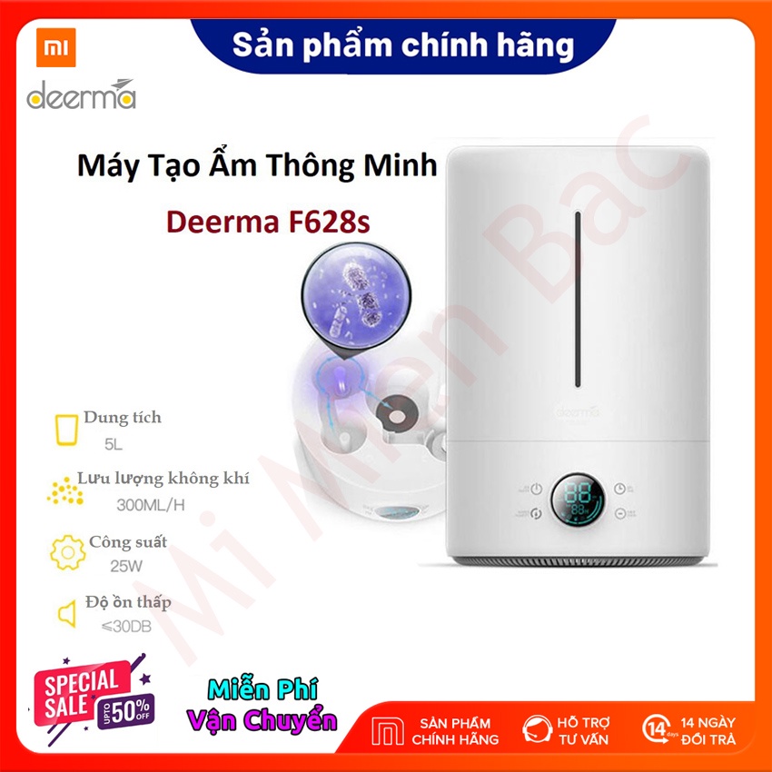 Máy Phun Sương Máy Tạo Độ Ẩm Xiaomi Deerma F628S, Dùng Được Tinh Dầu Như Máy Xông Tinh Dầu, Tạo Độ Ẩm Thông Minh