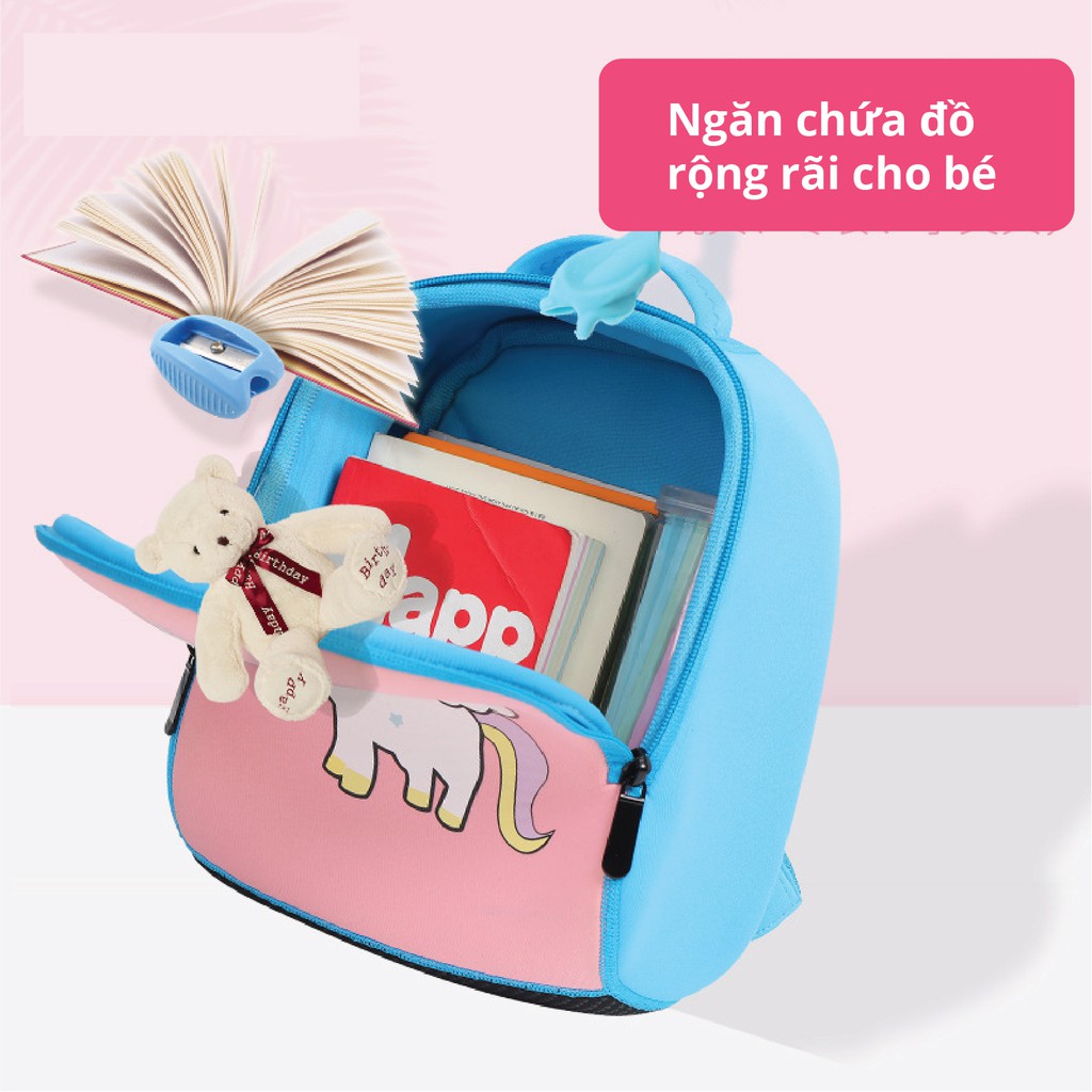 [RẺ VÔ ĐỊCH] Ba Lô Cao Cấp Đi Mẫu Giáo Cho Bé , Siêu Nhẹ, Chống Thấm Nước Thương Hiệu KAMIOA