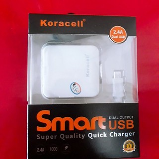 Sạc Koracell 2.4A Micro USB (2 cổng USB)