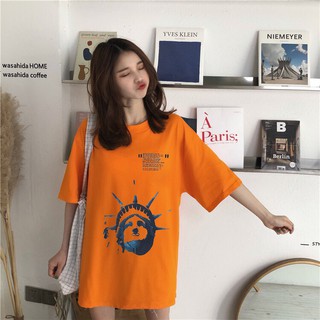 Áo Thun Tay Lỡ Unisex Form rộng Freesize 75kg ULZZANG Hàn Quốc loại tốt Nữ thần