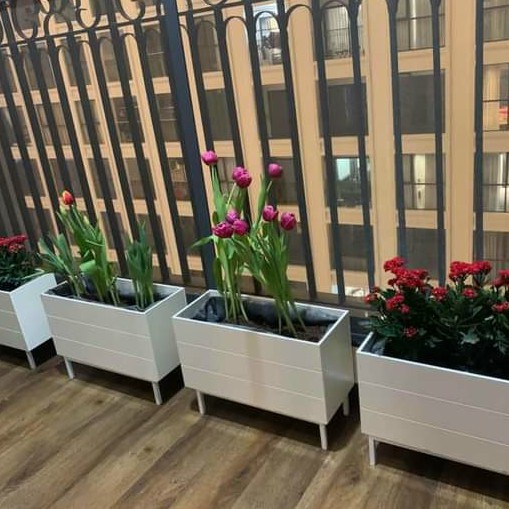 CHẬU HOA DECOR - GỖ COMPOSITE ĐẸP, BỀN, CHẤT LƯỢNG SỐ 1 THỊ TRƯỜNG màu Trắng sữa và Ghi xám,decor trang trí ban công đẹp