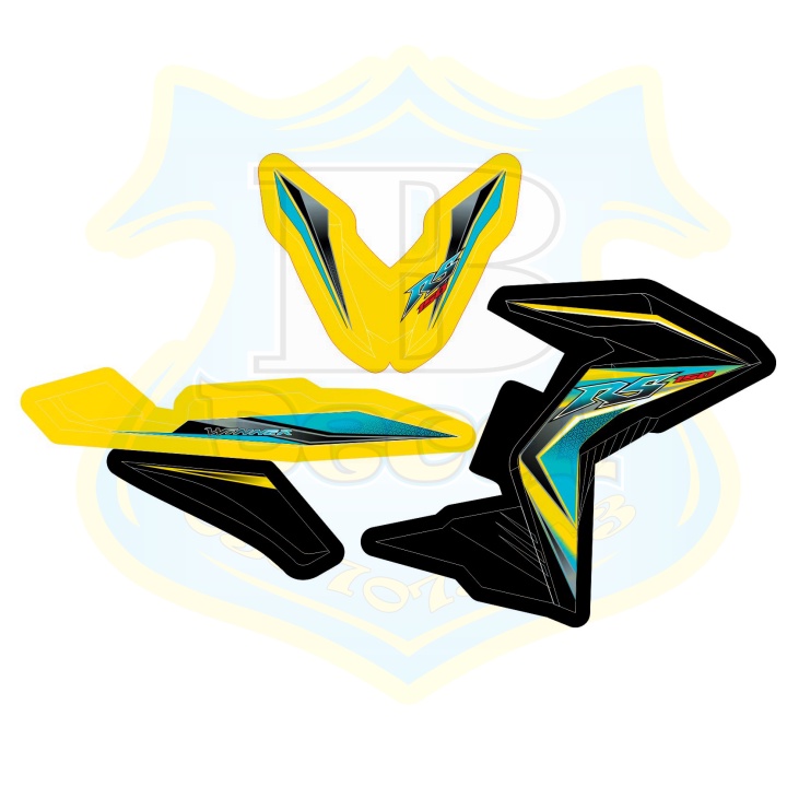 ( Quí khách vui lòng mang ra tiệm cho thợ dán ) Tem winner RS vàng đen