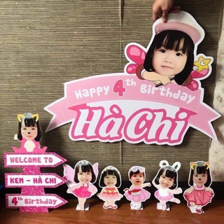 Hình chibi cắm bánh sinh nhật