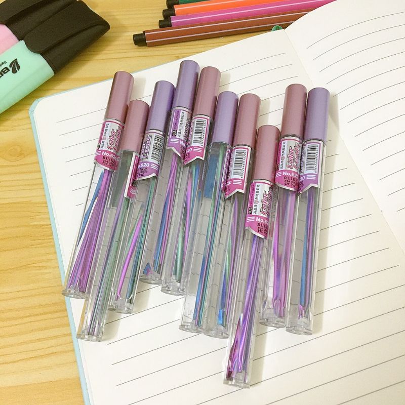 Ngòi bút chì, ngòi chì kim 7 màu bao quanh  2B 0.5mm - 1 lọ