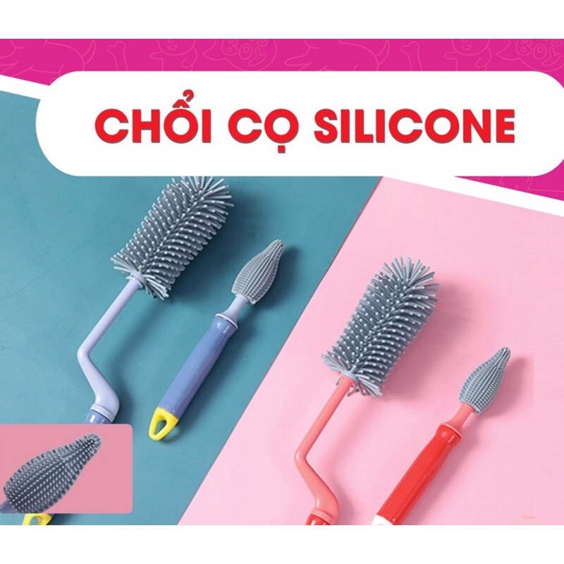 Cọ bình sữa silicon 2 chi tiết