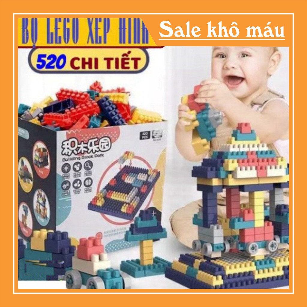 LEGO 520 CHI TIẾT BUILDING BLOCK PARK NO.11037 CHO BÉ YÊU