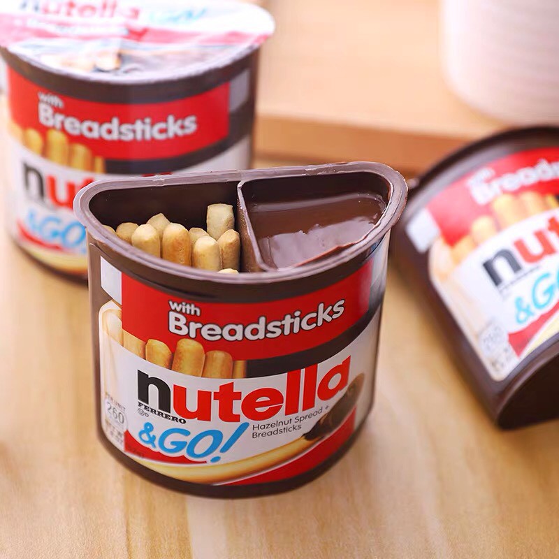 [THÙNG 16 HỘP] [DATE MỚI]  BÁNH QUE CHẤM SOCOLA HẠT DẺ NUTELLA HAZELNUT WITH BREADSTICKS (CHUẨN USA)