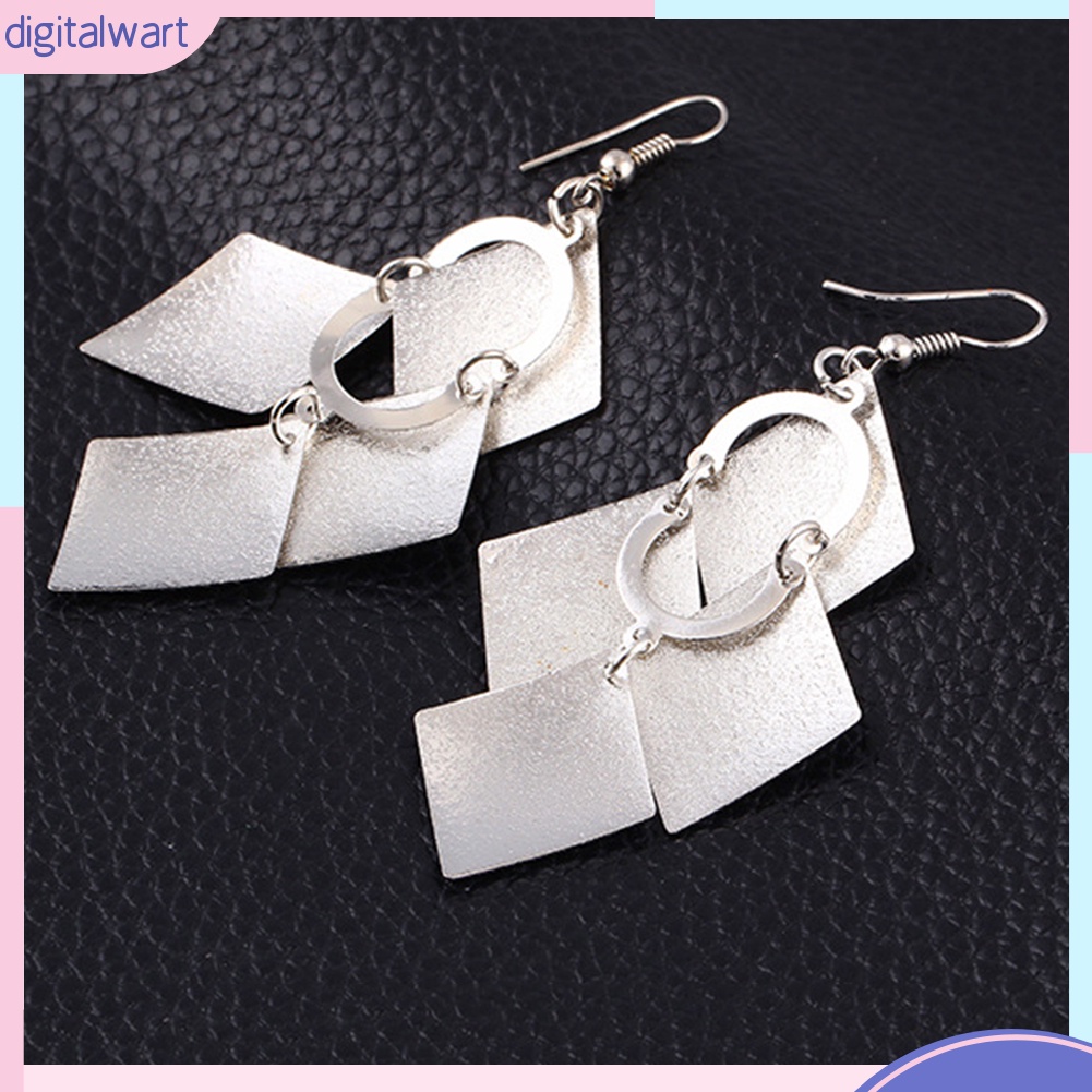 Cặp khuyên tai nữ thiết hình vuông xếp lớp cá tính sang trọng dành cho nữ