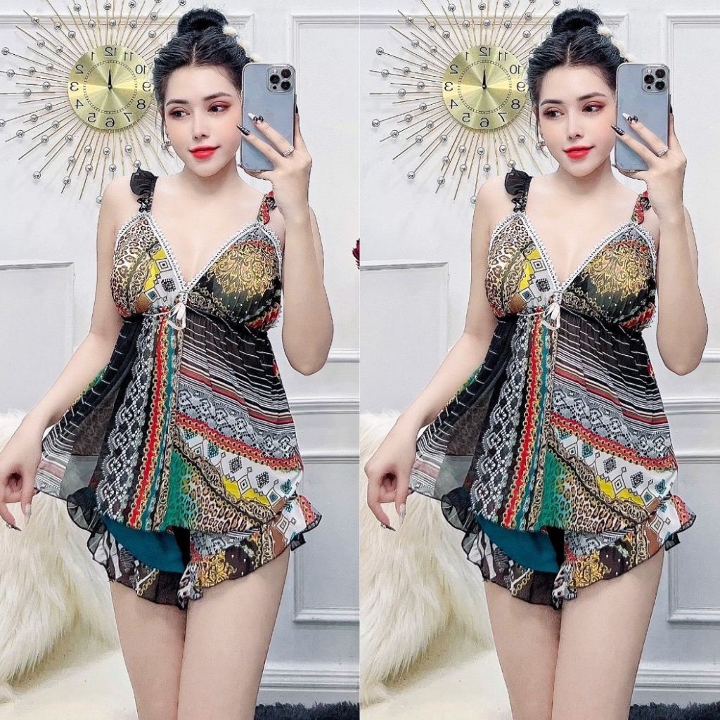Đồ ngủ nữ MIKY Đồ ngủ sexy lụa cao cấp mềm mại xinh xắn &lt; 58kg