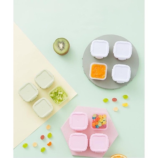 Hộp Trữ Đông ,Khay Trữ Đông Có Nắp 60 -150ml Bảo Quản Đồ Ăn Dặm Cho Bé Chống Rò Rỉ