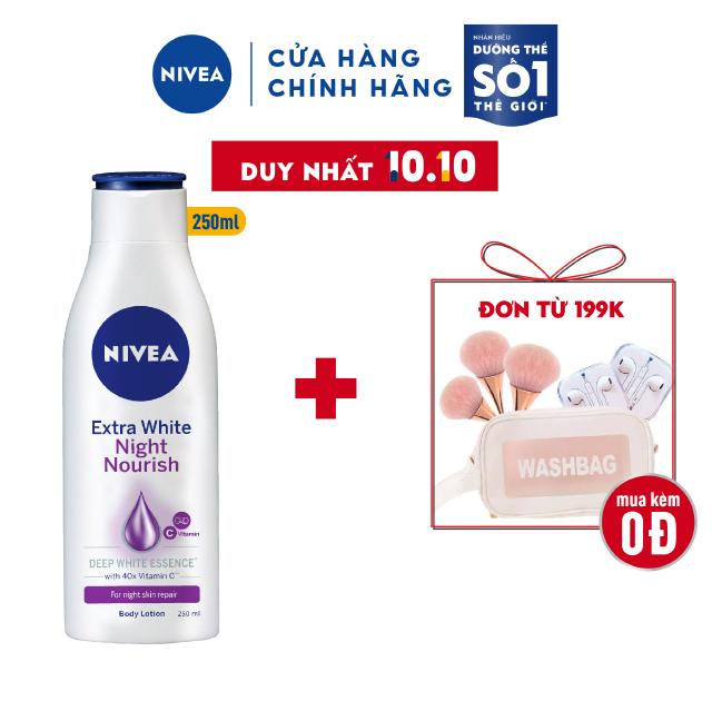 Sữa dưỡng thể giúp săn da, dưỡng trắng Nivea ban đêm (250ml) – 88125