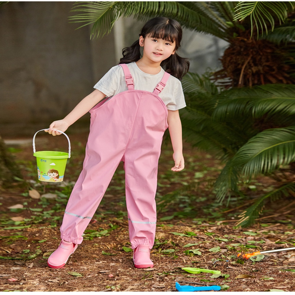 Quần Yếm Đi Mưa Bằng Pu Chống Gió Chống Thấm Nước Nhiều Màu Cho Bé