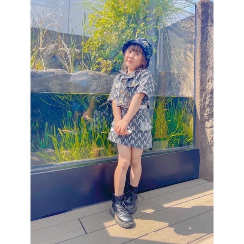 Set sơ mi quần bò bé gái