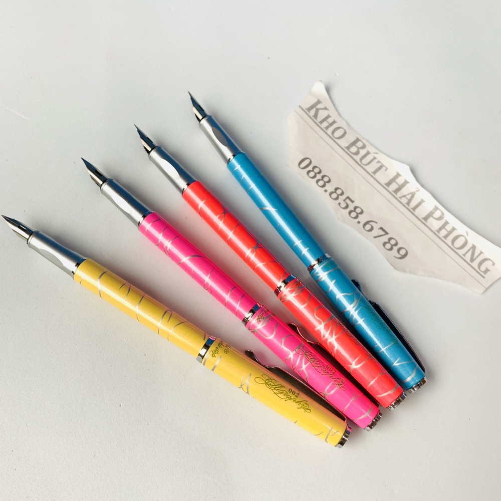Bút máy 002 ngòi lá tre tách đôi thép không rỉ siêu bền, bút ngòi calligraphy luyện chữ đẹp cực sịn
