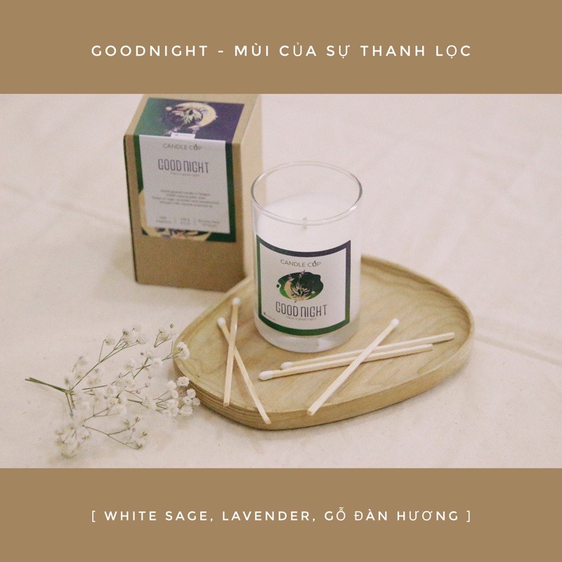 Nến thơm mùi White Sage, Lavender, Gỗ Đàn Hương - Candle Cup