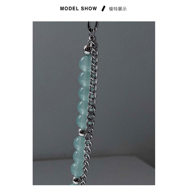 Dây Chuyền Khâu Màu Xanh Bạc Hà  191205Áo Thun Tay Ngắn Phong Cách Harajuku Hàn Quốc Cá Tính