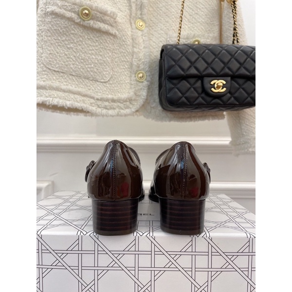 Giày búp bê cao cấp da thật thương hiệu Carel gót cao 3.5cm có 2 màu màu trơn đơn giản