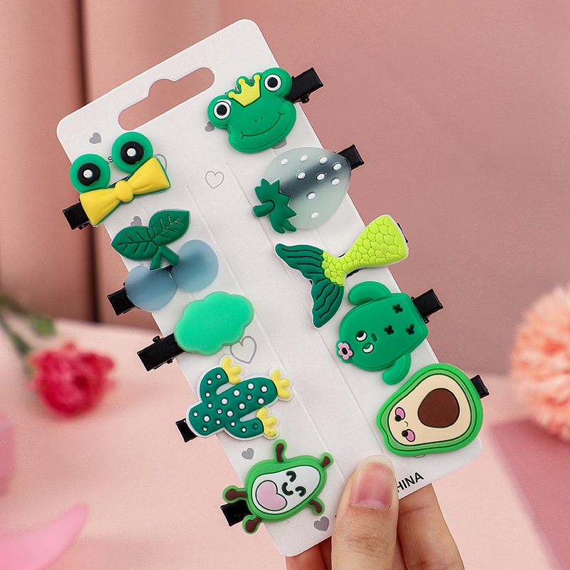 Set 10 Kẹp Tóc Hình Trái Cây Dễ Thương Cho Bé Gái