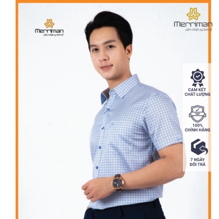 Áo sơ mi nam casual tay ngắn thoáng mát Merriman mã THMCS194