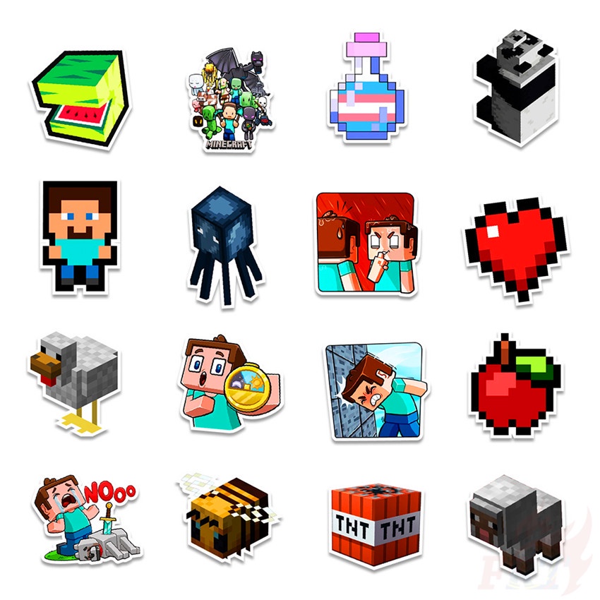 Bộ 100 Hình Dán Họa Tiết Game Minecraft Thời Trang Dùng Trang Trí Vali / Ván Trượt Sáng Tạo DIY