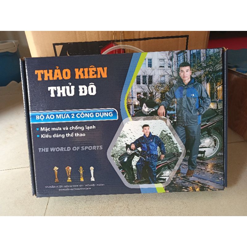 Bộ Quần Áo Mưa Vải Dù 2 Lớp Chống Thấm ,Chống Rét - Thảo Kiên
