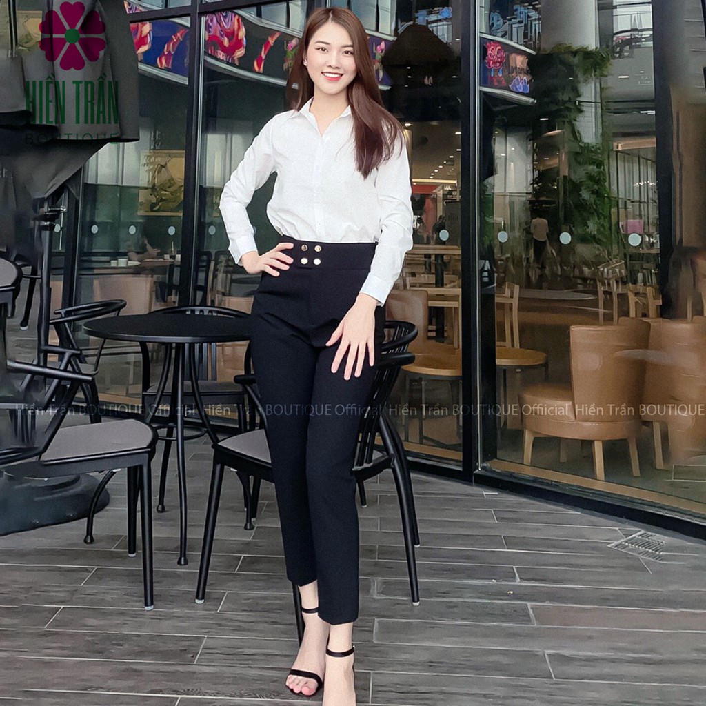 Quần tây nữ Ruby Fashion  đai 4 cúc công sở lưng cao, tôn dáng phối siêu đẹp, vải chống nhăn