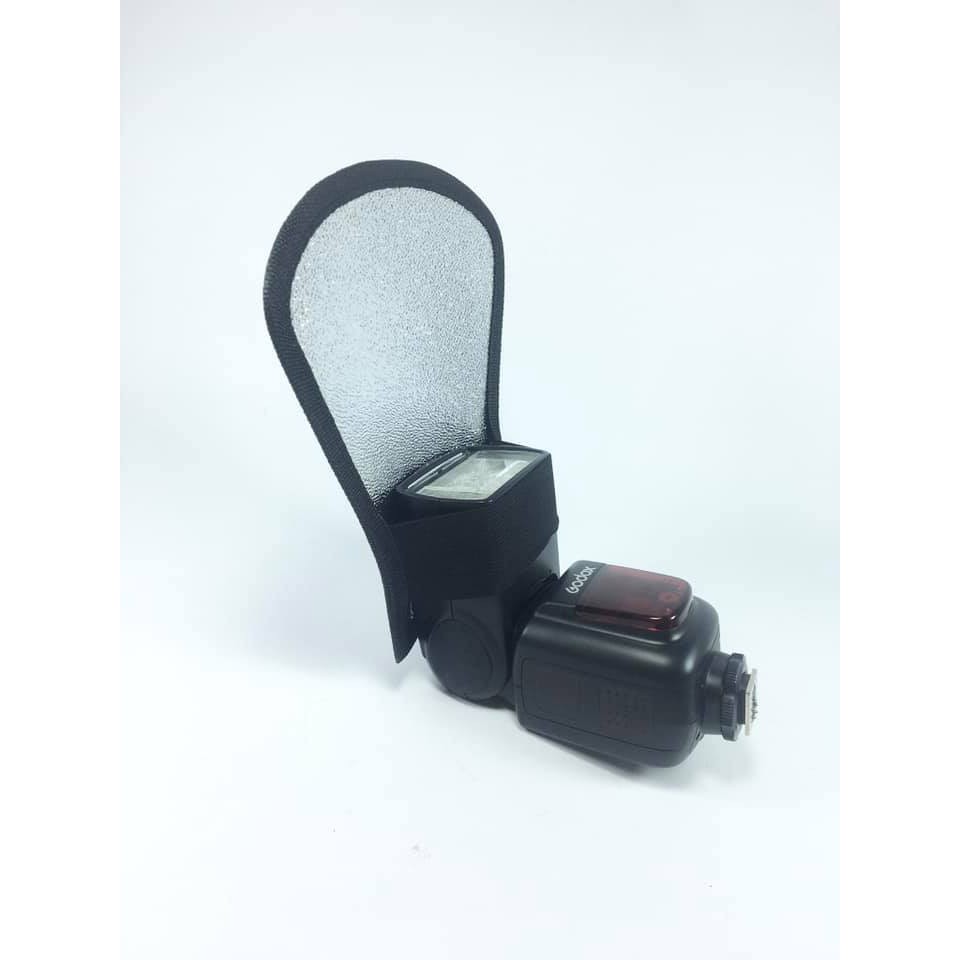 Tản sáng tay gấu 2 mặt trắng,  tráng bạc cho đèn Flash