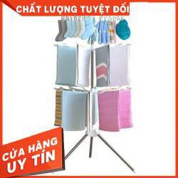 [XẢ KHO+FREE SHIP]  CÂY PHƠI QUẦN ÁO TRÒN 3 TẦNG TẶNG KÈM MÓC DÍNH TƯỜNG TRONG SUỐT