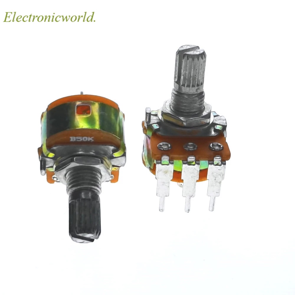 Chiết áp đơn Wh148 B10K B50K B100K B500K 50k 100k kèm công tắc âm thanh