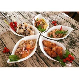 Set 5 đĩa thuyền hoa gốm sứ Bát Tràng
