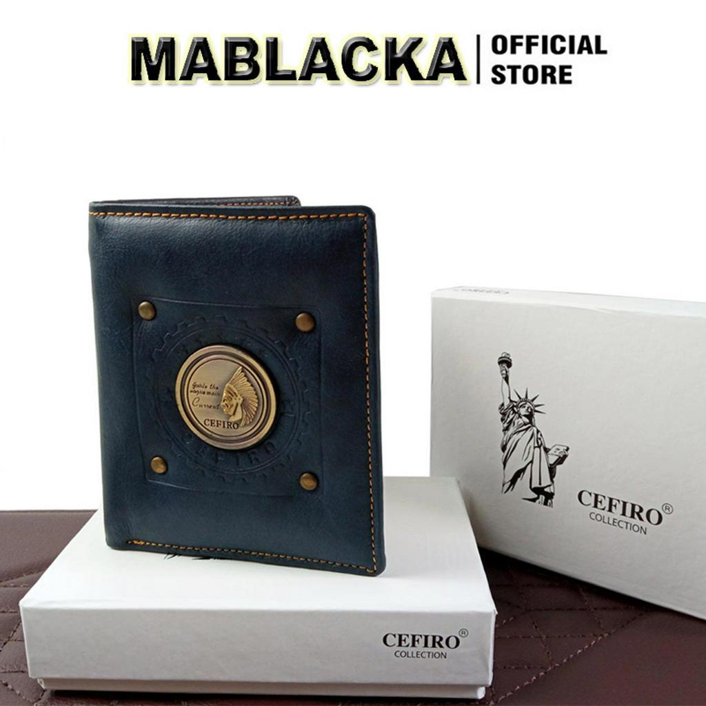 Ví nam cao cấp mini nhỏ gọn dáng đứng, bóp da nam Cefiro