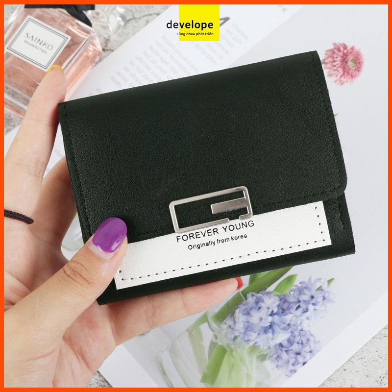 Ví ORIGINALLY KOREA dáng ngắn gập làm ba đựng được nhiều thẻ đa năng dành cho nữ