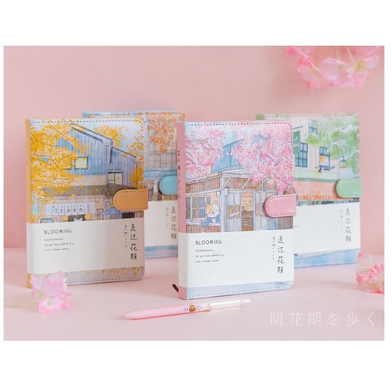 Sổ tay bìa da cute A5 Mèo dễ thương ghi chép viết calligraphy cao cấp - B4