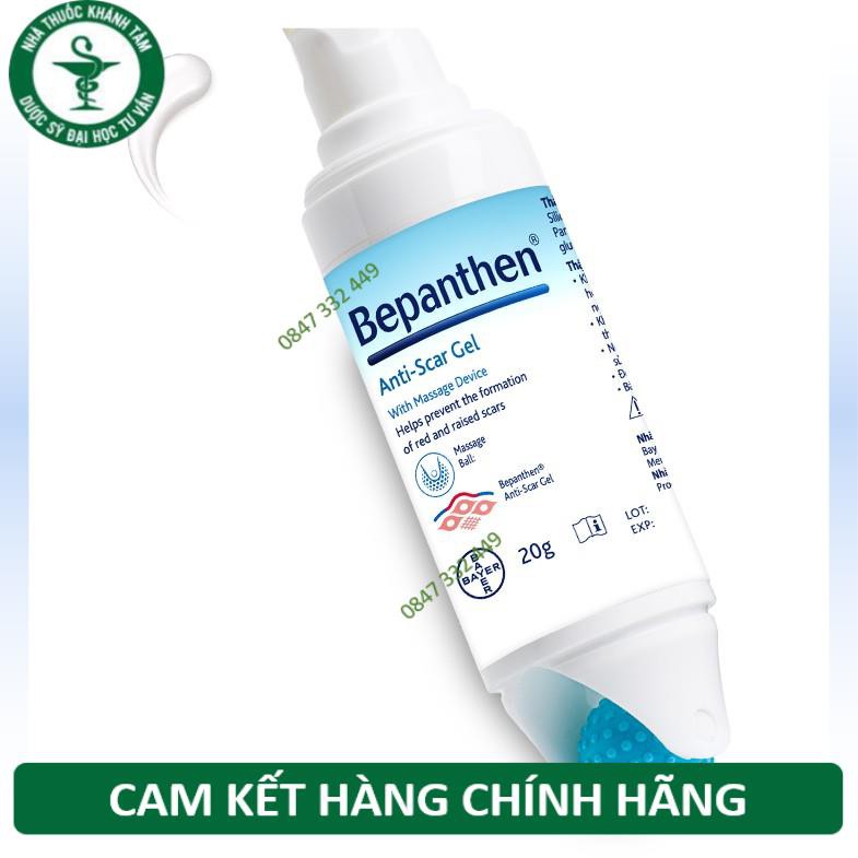 Gel giúp ngăn ngừa hình thành sẹo đỏ và sẹo lồi kèm dụng cụ xoa bóp Bepanthen Anti-scar Gel 20g - Tặng 1 Canesten 100ml