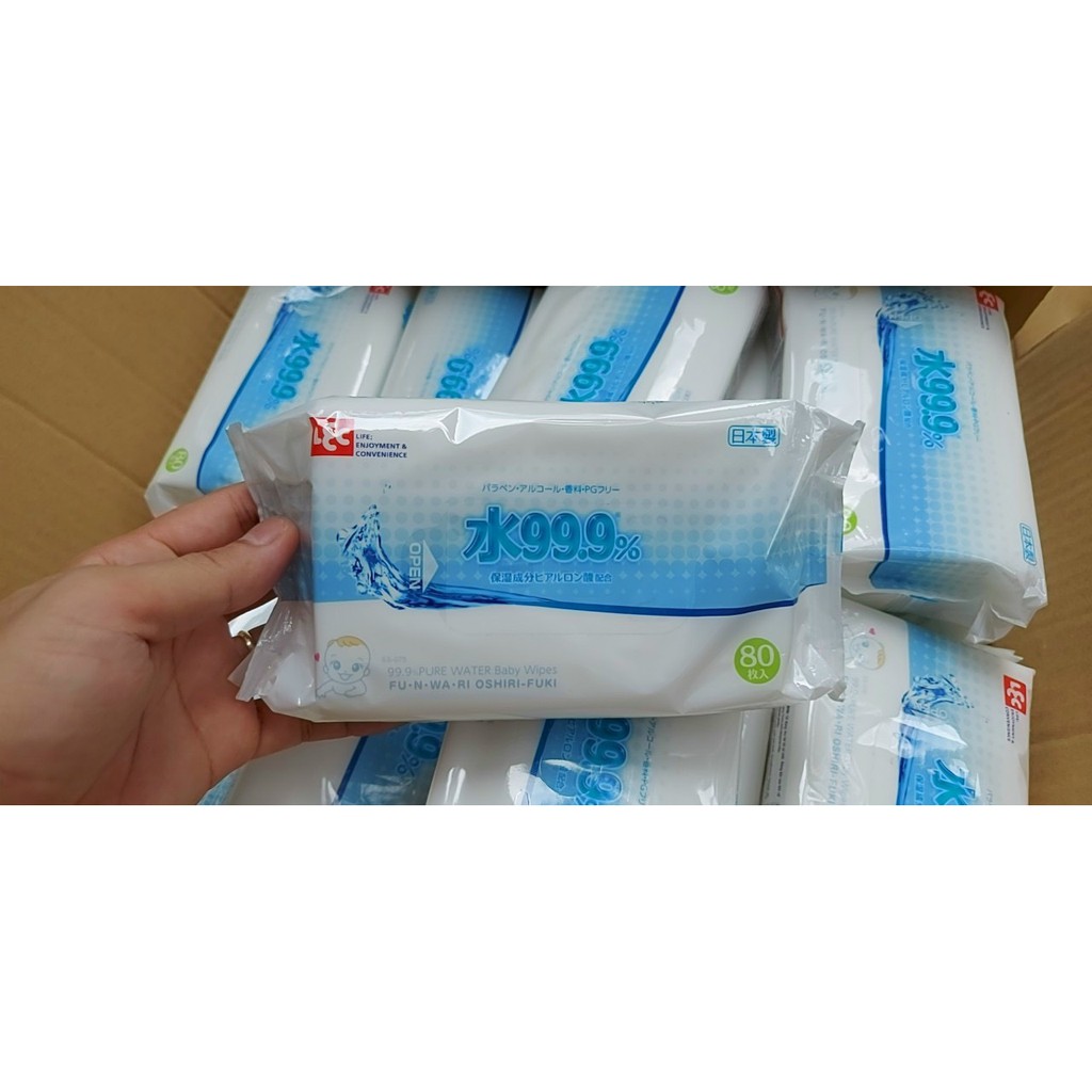 Giấy ướt LEC nước tinh khiết 99,9% E-163 80 tờ x 20 gói