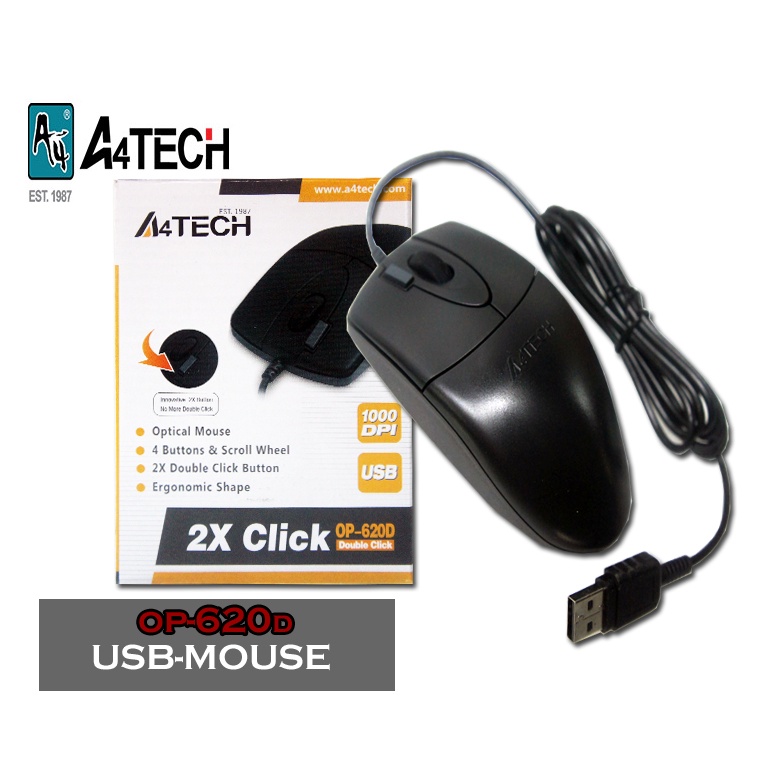 Chuột Mouse A4TECH OP-620D Black USB Công ty