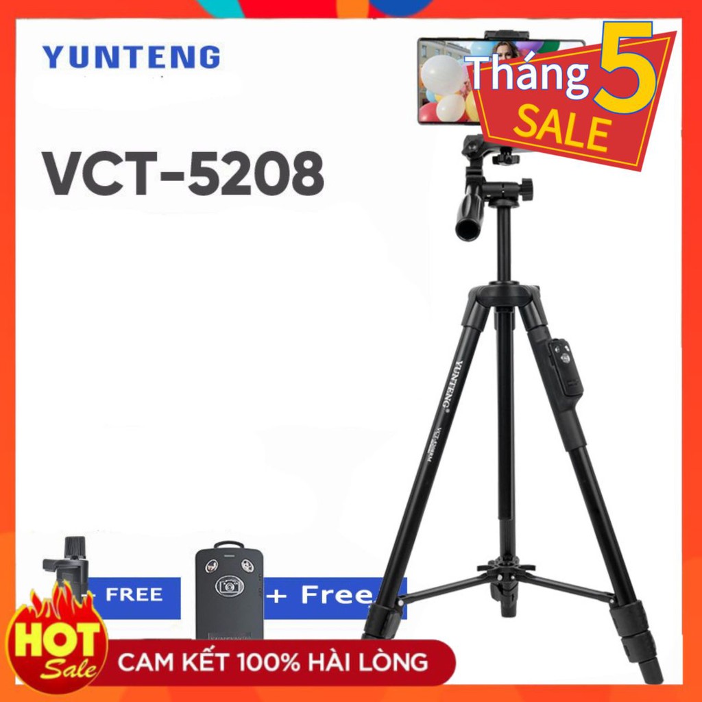 Chân đế chụp hình điện thoại máy ảnh Yunteng VCT5208