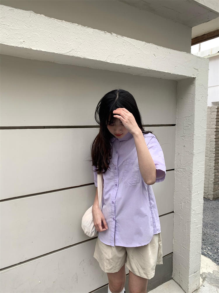 Áo thun cotton Peppermint 49755 trơn tay ngắn thời trang mùa hè dễ phối đồ thời trang cho nữ