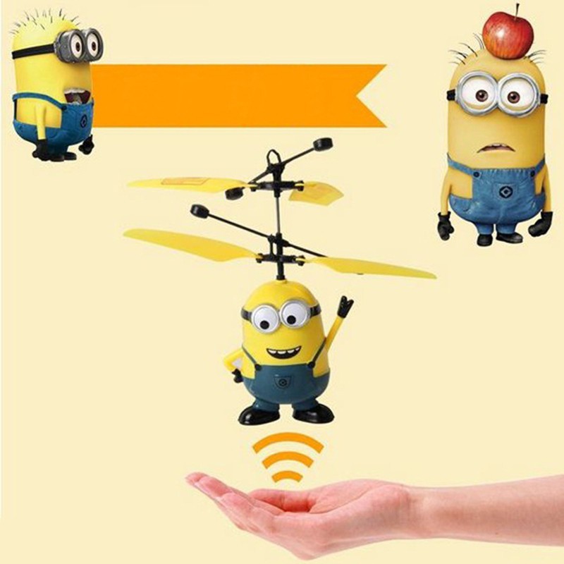 (có sẵn) Máy Bay Minion Điều Khiển Cảm Ứng Bàn Tay Có Đèn Led,Thuộc,đồ chơi công nghệ