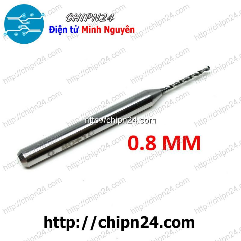 [1 CÂY] Mũi khoan mạch in CNC HỢP KIM 0.8mm (Mạch điện tử, PCB)