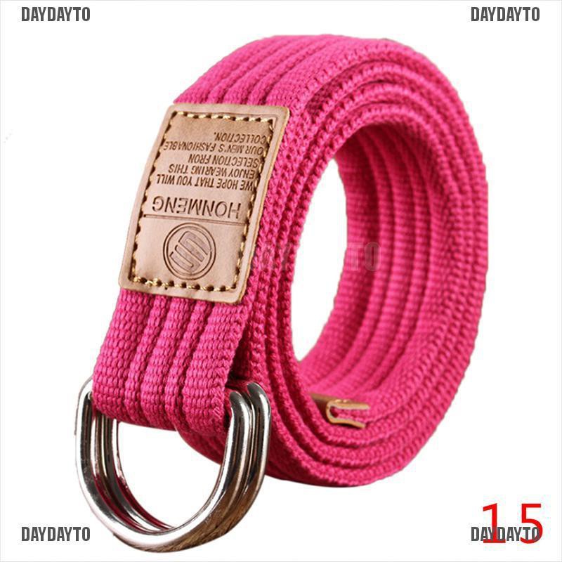 Thắt Lưng Vải Canvas Nylon Khóa Cài Đôi Kiểu Trẻ Trung