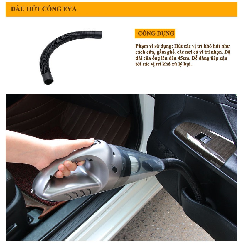 Máy Hút Bụi Xách Tay Sạc Pin Công Suất Mạnh Dùng Cho Xe Hơi | BigBuy360 - bigbuy360.vn