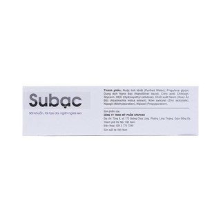 Gel Làm Sạch Và Sát Khuẩn Da Subạc 25G