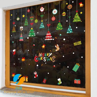 Sticker dán cửa kính hình cây thông Noel trang trí Giáng Sinh