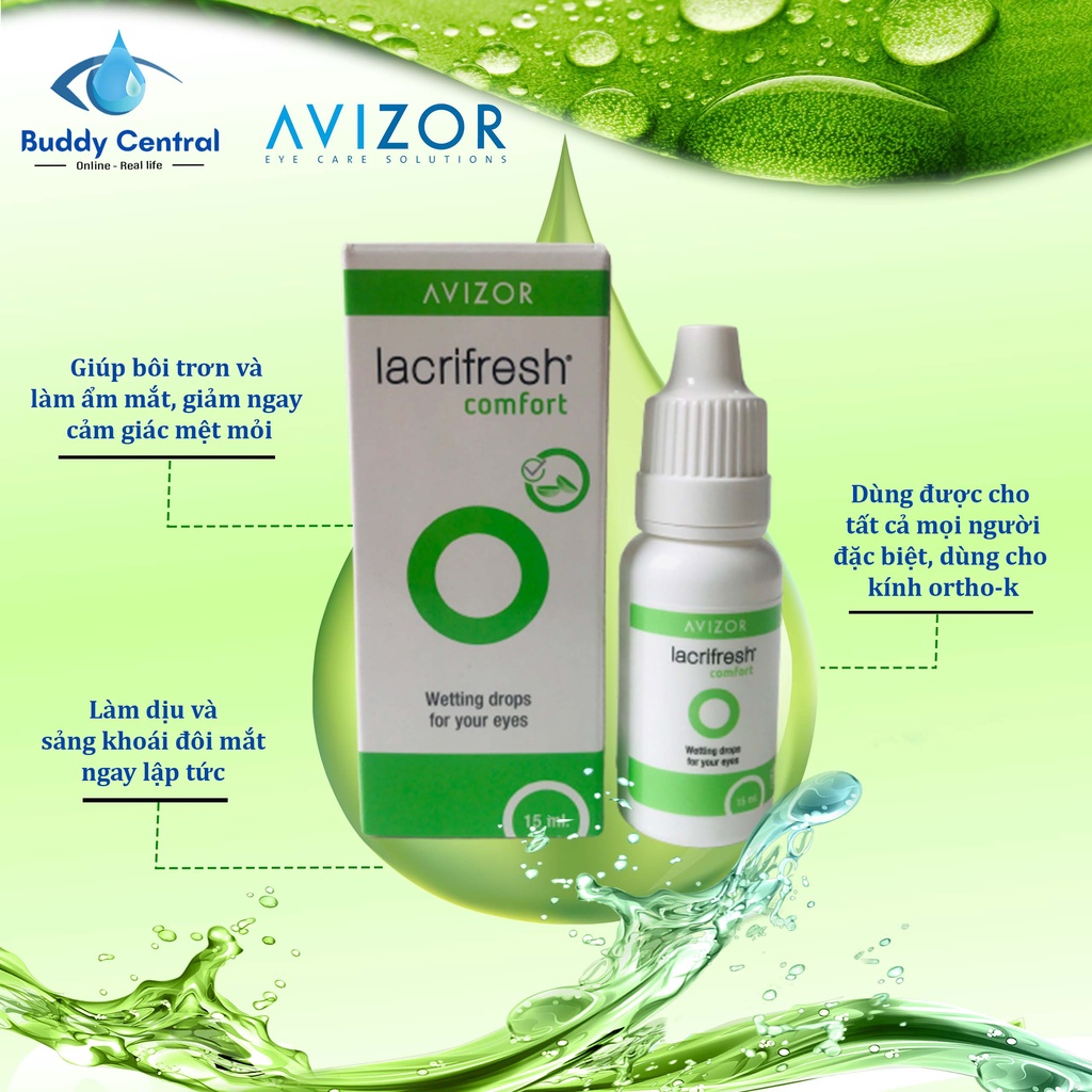 (Tặng nhỏ mắt cùng loại) Combo 10 Nước nhỏ mắt Avizor Lacrifresh Comfort 15ml