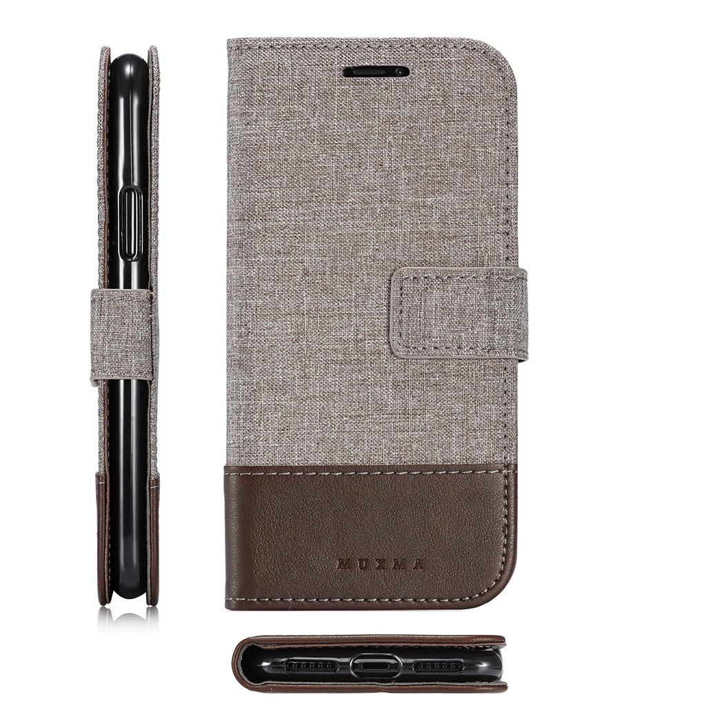 Bao da nắp gập có giá đứng chất liệu canvas cho IPhone X XS Max XR | BigBuy360 - bigbuy360.vn