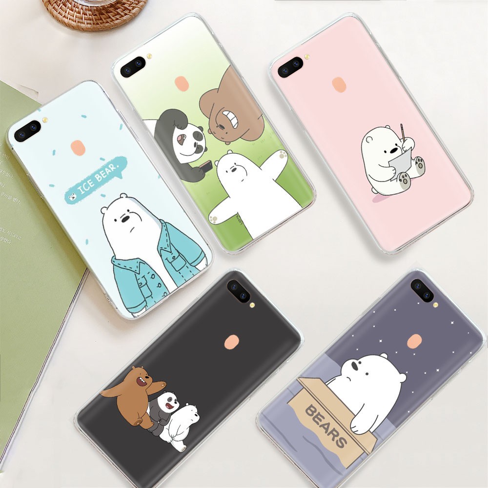 WE BARE BEAR Ốp Lưng Điện Thoại Phối Hình Gấu Thời Trang Dành Cho Oppo A12 A12E A3S A5 A5S A9 A52 A72 A92 A92S A9X